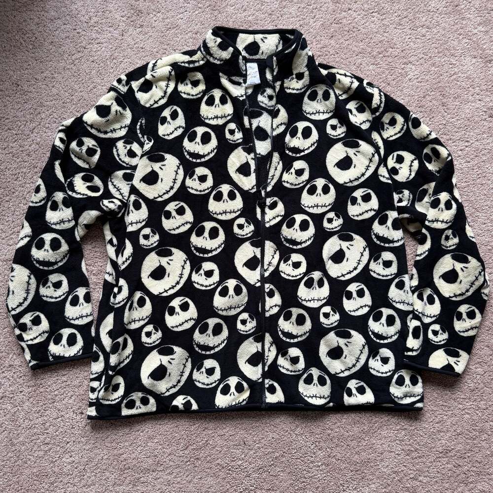 Nightmare Before Christmas Jack Skellington Half Zip Pullover Fleece Jacket